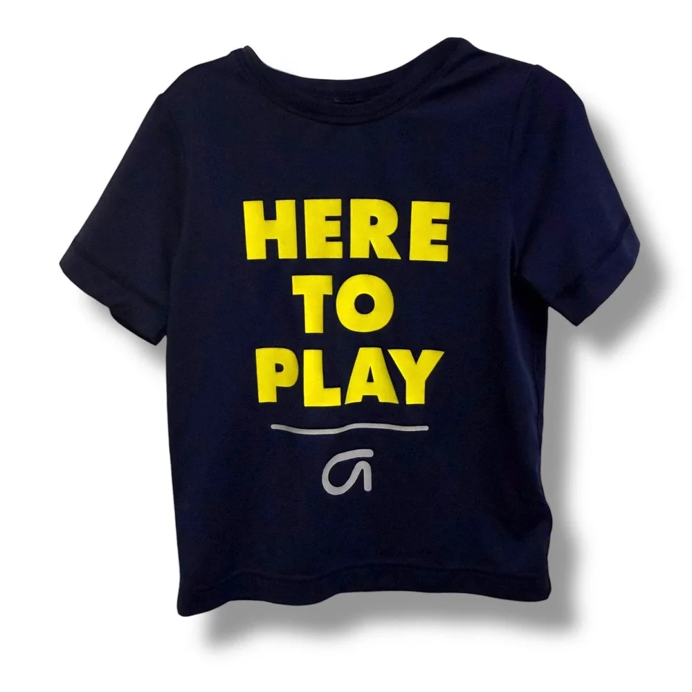 GapFit‎ Kids Navy Blue Here To Play Graphic Tee GapDry Performance Shirt 5Y